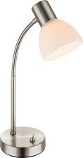 GLOBO 54918-1T ENIBAS Stolní lampa, nikl matný, opálové sklo
