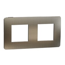 SCHNEIDER NU280452M UNICA Studio Metal Krycí rámeček dvojnásobný, Bronze/černá