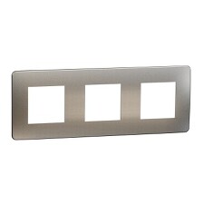 SCHNEIDER NU280655M UNICA Studio Metal Krycí rámeček trojnásobný, White aluminium/bílá