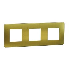 SCHNEIDER NU280659M UNICA Studio Metal Krycí rámeček trojnásobný, Gold/bílá