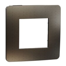 SCHNEIDER NU280253M UNICA Studio Metal Krycí rámeček jednonásobný, Dark aluminium/černá