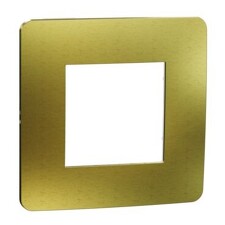 SCHNEIDER NU280259M UNICA Studio Metal Krycí rámeček jednonásobný, Gold/bílá