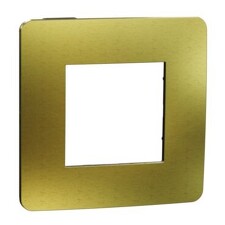 SCHNEIDER NU280262M UNICA Studio Metal Krycí rámeček jednonásobný, Gold/černá