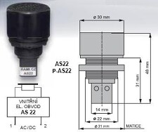 RAMI AS22-P-230AC Akustická signálka - tón přerušovaný *RAM02122