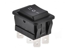 P-C1570AB kolébkový přepínač ON-OFF-ON 2x16A 250VAC I-O-II