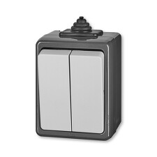 ABB 3553-05929 S PRAKTIK Přepínač sériový, řazení č.5, IP44 ,šedá