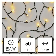 EMOS D4GW01 50 LED řetěz, 2,5m, IP20, teplá bílá