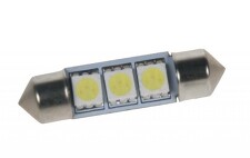 LED žárovka 24V s paticí sufit  SV8,5 36mm, bílá, 3LED/3SMD