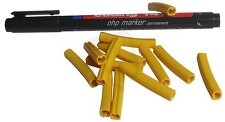 Sada návleček/ označení vodičů průř.1-1,5mm2-žlutá-200ks+označ.tužka/