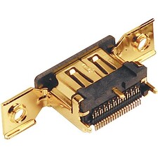 BKL ELECTRONIC 907002 HDMI konektor, zásuvka vestavná vertikální, 19pól., zlatá