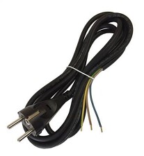 TEKACABLE AK 86 3159-1-1/10 Přívodní kabel H05VV-F 3G1,5C s přímou vidlicí L=10m PVC černá