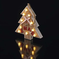 EMOS ZY2078 LED vánoční dekorace - stromek dřevěný, 2xAAA, teplá bílá, časovač