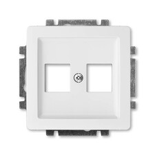 ABB 5014G-A02018 B1, SWING Kryt zásuvky komun. př. (2x); jasně bílá