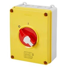 GEWISS GW70438P Vačkový vypínač 4pól. 63A IP66/IP67/IP69 nástěnný, nouzový, plast.krabice