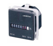 MÜLLER BW4018 Počítadlo provozních hodin, 230 V/50 Hz, 45 x 45 mm *123432