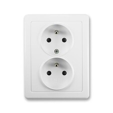 ABB 5512G-C02349 B1, SWING Zásuvka dvojnásobná s ochrannými kolíky; jasně bílá