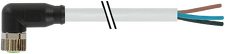 MURR 7000-08101-2212000 M8 F úhlový / volný konec PUR/PVC, šedý, délka 20,0m