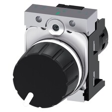 SIEMENS 3SU1250-2PS10-1AA0 Potentiometer, compact, 22 mm, round, metal, black, 10kΩ, screw