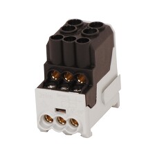 HORA eTec 080010-4-4 Blok pro rozdělení fází UVB 100 L S, 1pól., 101A, 1000V, černý, na DIN