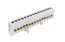 POLLMANN 2020274 Můstek A 15-F2 (svorkovnice 15x16mm2), krytý IP20, šedý, 63A, na DIN