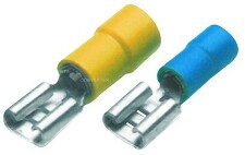 GPH GF-F 608 Konektor plochý lisovací PVC průřez 4-6mm2 objímka 6,35 x 0,8mm žlutá (bal=100ks)