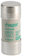 HAGER LF516M Pojistka válcová, velikost 22x58, 16A aM, 690V AC