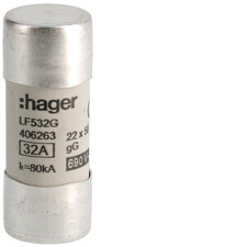 HAGER LF532G Pojistka válcová, velikost 22x58, 32A gG, 690V AC