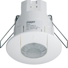 HAGER EE815 Detektor přítomnosti, stropní 360° zapuštěná mont., bílá