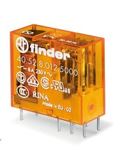 FINDER 40.52.8.012.5000 relé DIN/PS, 2P/8A, 12V AC, Au