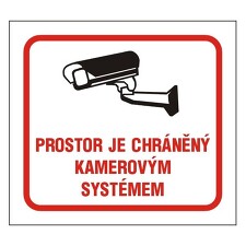 STRO.M 4202TC1 Prostor je chráněn kamerovým systémem 10x9cm (fólie-zrcadlový tisk)