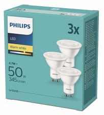 PHILIPS LED žárovka 50W GU10 WW 36D 3CT/8 DISC ( bal=3ks ) *8718696829110