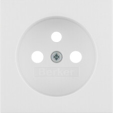 BERKER 3963808999 Centrální díl pro zásuvku se zemnícím kolíkem, Berker S.1/B.x, bílá, les
