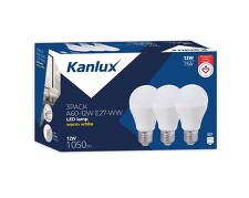 KANLUX 29156 3PACK A60-12W E27-NW