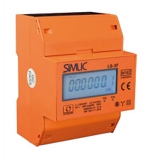 SIMLIC LS-3F Elektroměr přímé měření max.80A, 4moduly, LCD