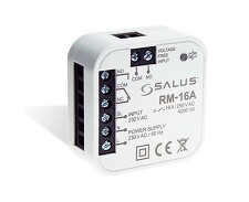 SALUS RM-16A Pomocné relé s beznapěťovým výstupem 0-230V, NO/NC/COM, 16A