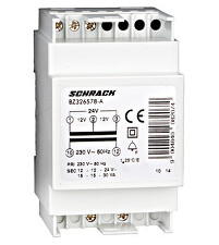 SCHRACK BZ326578-A Zvonkové trafo, 230V AC primár,12/12/24V AC sekundár, 30VA