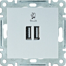 HAGER WL4212 Lumina Zásuvka nabíjecí USB 2.0 A, stříbrná mat