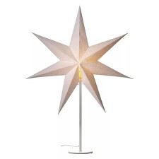 EMOS ZY2357 Svícen na žárovku E14 bílý s papírovou hvězdou, 45×67cm vnitřní