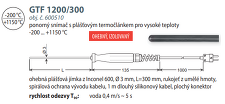 GTF 1200/300 Ponorný teplotní snímač s ohebným plášťovým termočlánkem,typ K, -200...1150°C
