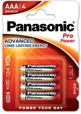 PANASONIC Baterie alkalická 1,5V AAA/LR03 PRO POWER; BL4