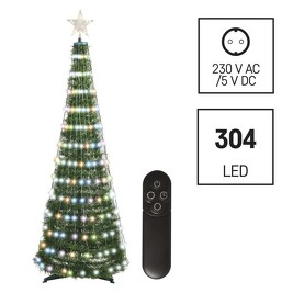 EMOS D5AA03 LED vánoční strom, 1,8m, venkovní, RGB, 230VAC, časovač