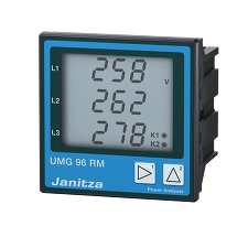JANITZA 5222072 UMG 96RM-EL 3fázový analyzátor sítě 277/480VAC, nap.nap.24-90VAC/24-90VDC