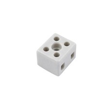 POLLMANN 3700401 Svorkovnice keramická AK 2/6 A - BI, 2pól., 2x4mm², 32A,T300,porcelán