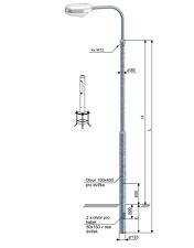 KOOPERATIVA 12100-00068 UZL 10-133/89 Z stožár pro veřejné osvětlení bezpaticový
