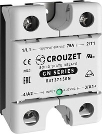 CROUZET 84137130 SSR Relé GN 75A 4-32VDC/660VAC, IP20