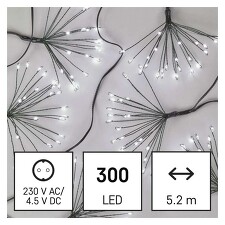 EMOS D3AC09 LED vánoční girlanda –  nano svítící trsy, 230VAC studená bílá