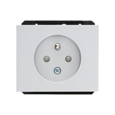 DECENTE DSD 89-81030-0000 / Zásuvka jednonásobná s dětskou ochranou hliníkový kryt