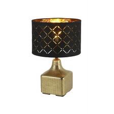 GLOBO 21612 MIRAUEA Stolní lampa, keramika zlatá, textil černý 1