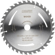 NAREX 65405832 185 × 1,6/1,0 × 20 Z36T Pilový kotouč WOOD CAMOUFLAGE