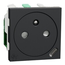 SCHNEIDER NU301554E UNICA Zásuvka skrytá 250V/16A + USB C 10.5W, 2.1A, 2M, antracit